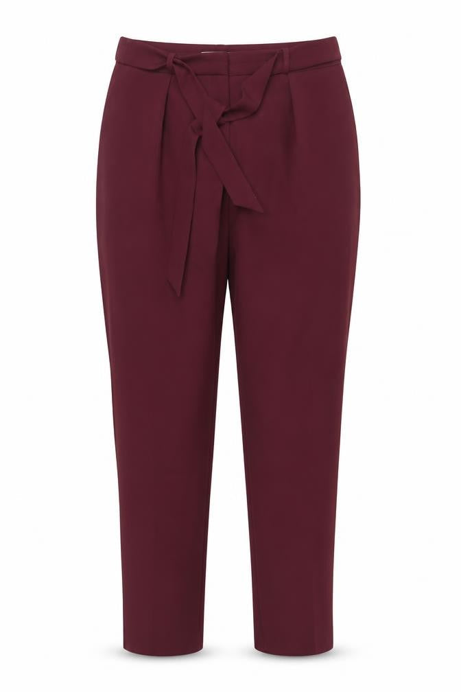 Oasis Womens Red Polyester Chino Trousers Size 14 L28 in Regular Zip