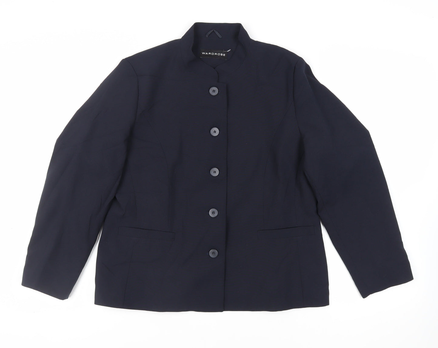 Wardrobe Womens Blue Jacket Blazer Size 18 Button