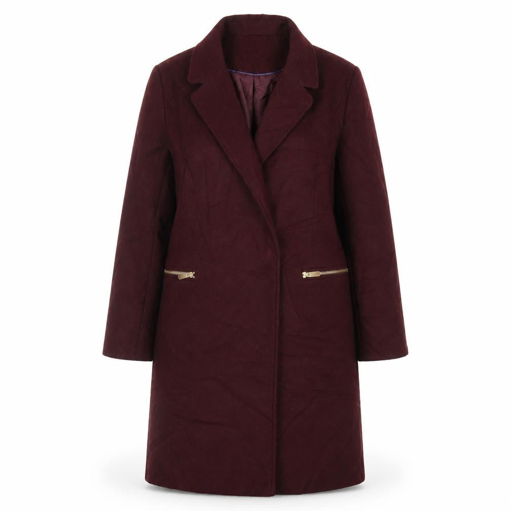 Topshop Womens Purple Overcoat Coat Size 12 Snap