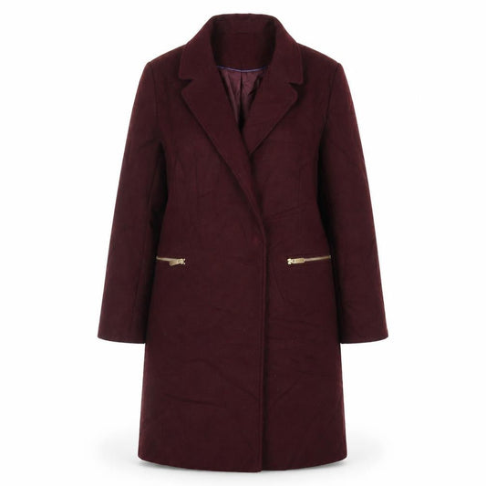 Topshop Womens Purple Overcoat Coat Size 12 Snap