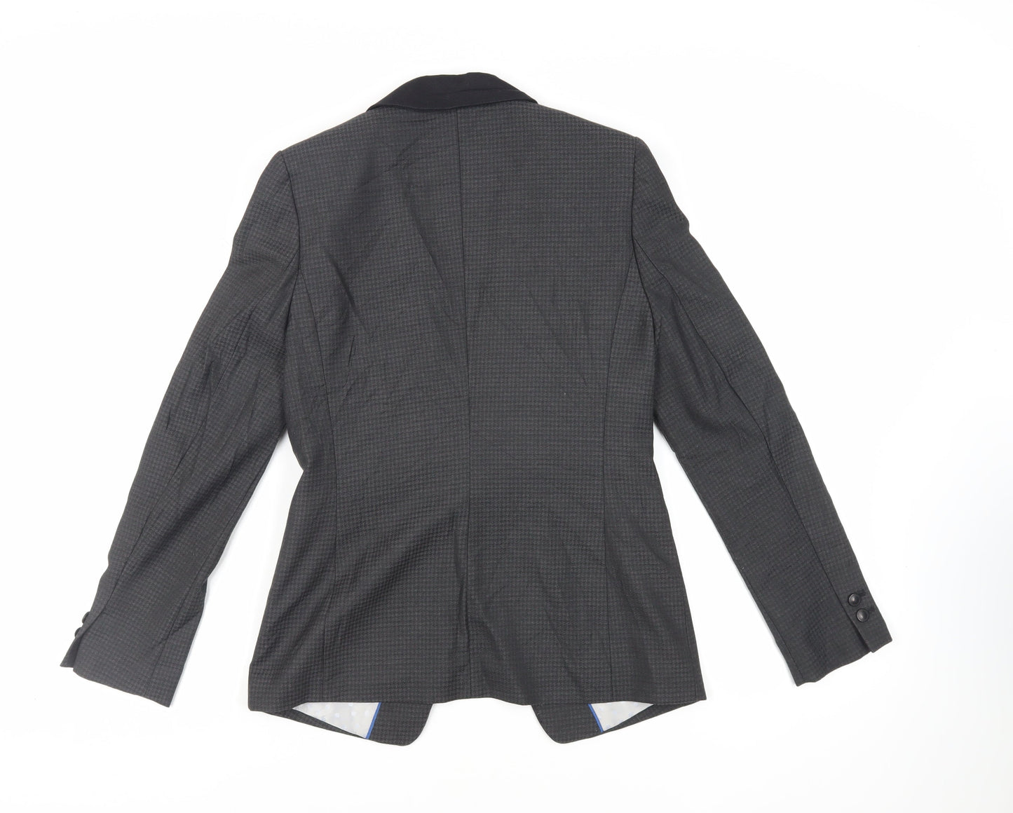 NEXT Womens Grey Geometric Jacket Blazer Size 10 Button