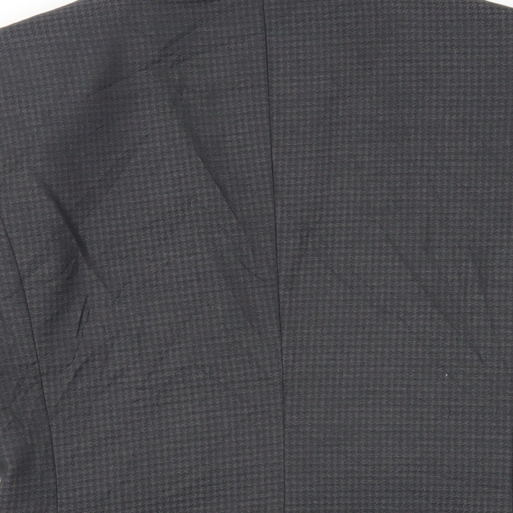 NEXT Womens Grey Geometric Jacket Blazer Size 10 Button