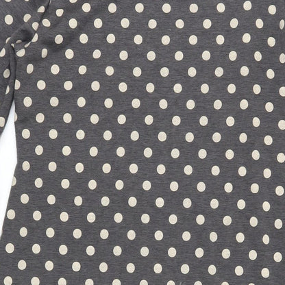 Dorothy Perkins Womens Grey Polka Dot Polyester Shift Size 10 Boat Neck Pullover