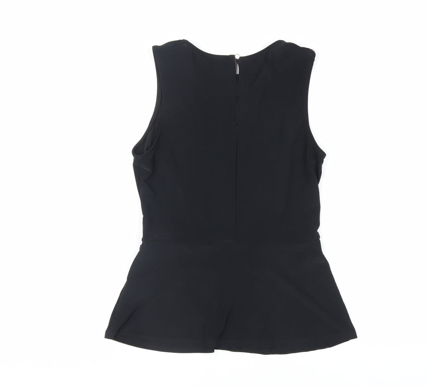 Warehouse Womens Black Polyester Basic Tank Size 10 Boat Neck