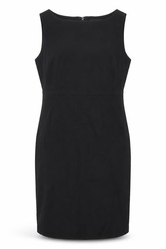 Next Womens Black Polyester Pencil Dress Size 12 Boat Neck Zip - Lined