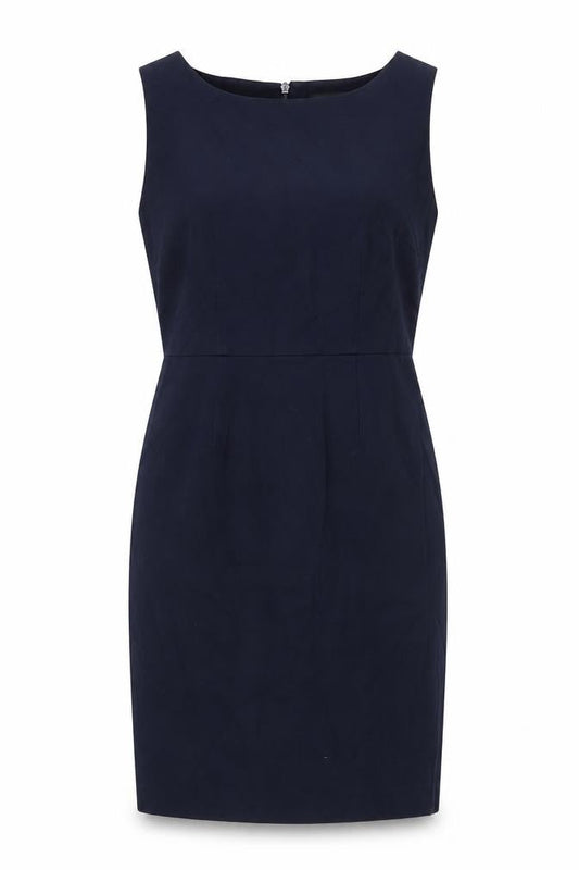 Next Womens Blue Polyester Pencil Dress Size 12 Boat Neck Zip