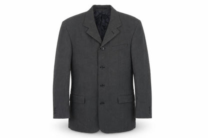 Gibson Mens Grey Striped Polyester Jacket Suit Jacket Size 40 Regular