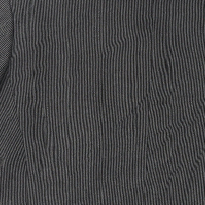 Gibson Mens Grey Striped Polyester Jacket Suit Jacket Size 40 Regular