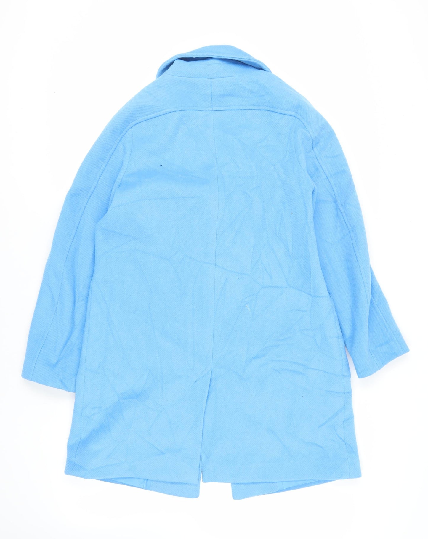 Marks and Spencer Womens Blue Overcoat Coat Size 12 Button