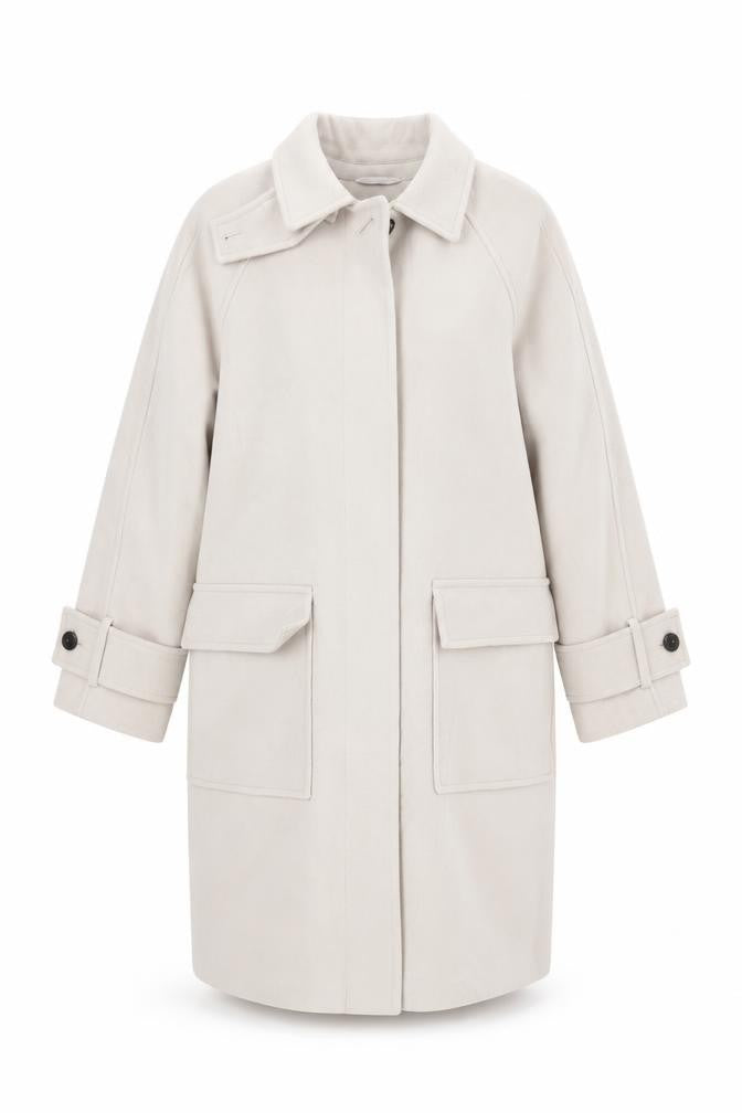 Marks & Spencer Womens Beige Overcoat Coat Size M Button