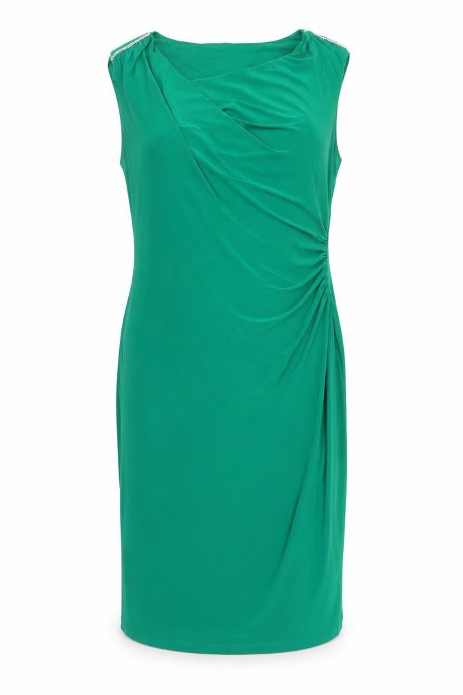 Scarlett Womens Green Polyester Pencil Dress Size 10 Cowl Neck Pullover - Ruched