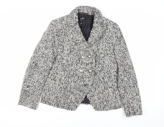 Per Una Womens Grey Jacket Blazer Size 10 Button