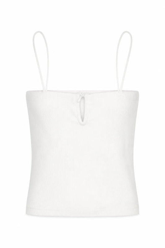 Zara Womens White Cotton Camisole T-Shirt Size S Square Neck