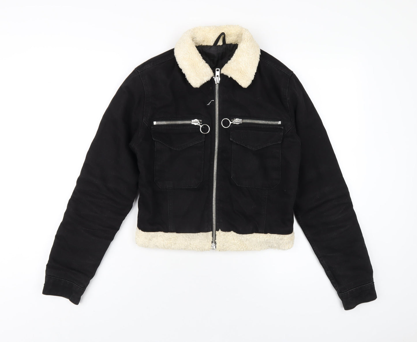 Topshop Womens Black Jacket Size 6 Zip