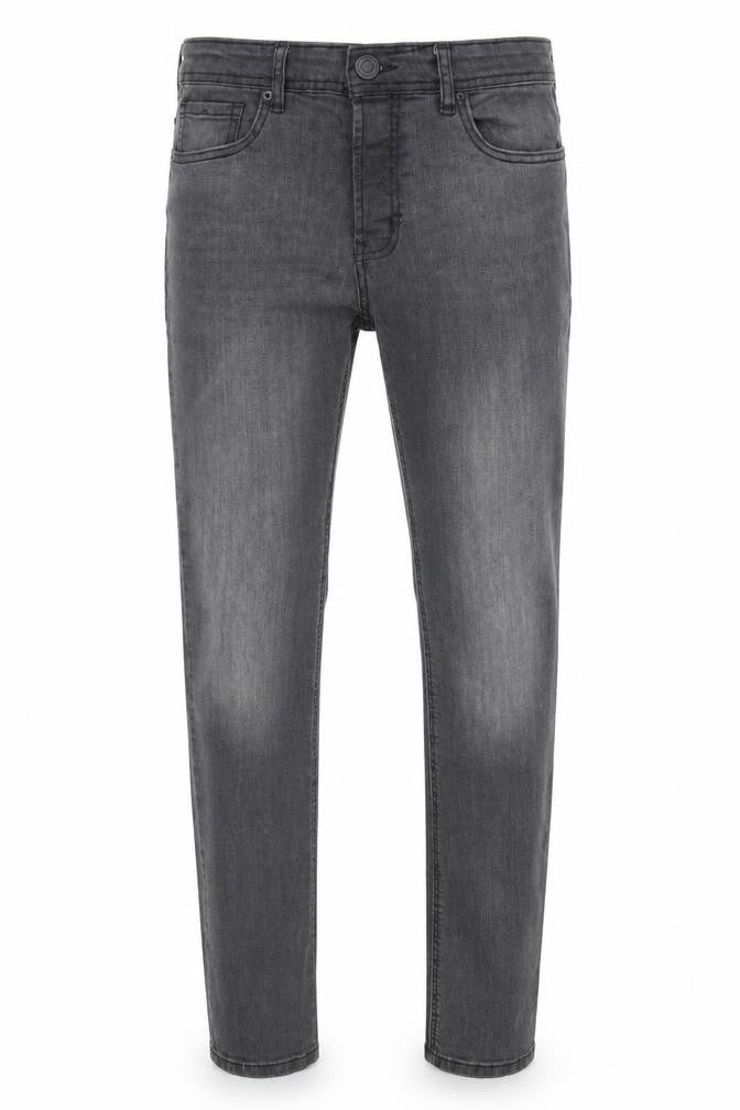 Denim & Co. Mens Grey Cotton Straight Jeans Size 30 in L32 in Slim Zip