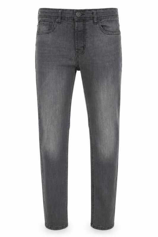 Denim & Co. Mens Grey Cotton Straight Jeans Size 30 in L32 in Slim Zip