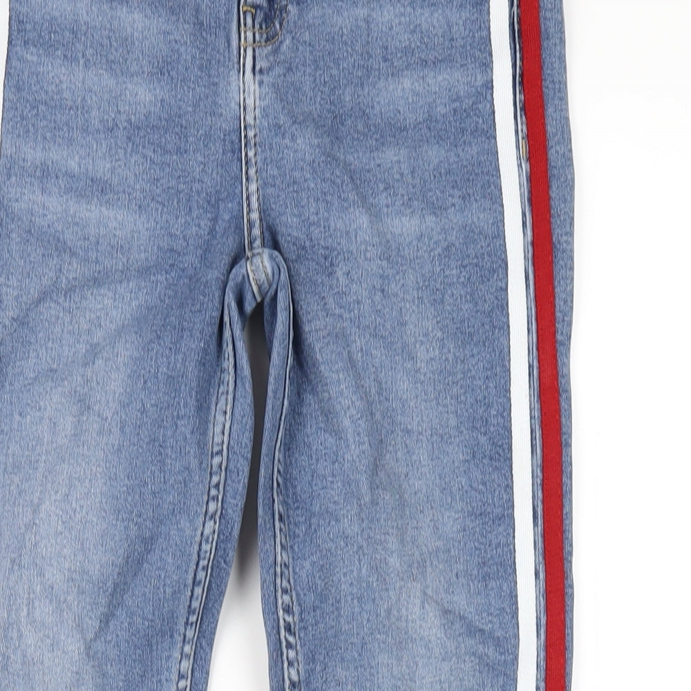 Topshop Womens Blue Cotton Skinny Jeans Size 28 in L34 in Regular Zip