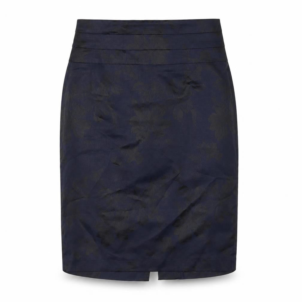 H&M Womens Blue Floral Polyester A-Line Skirt Size 4 Zip