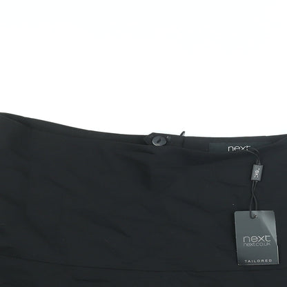 Next Womens Black Cotton A-Line Skirt Size 12 Zip