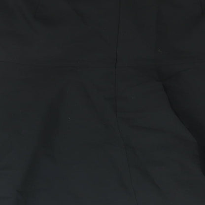 Next Womens Black Cotton A-Line Skirt Size 12 Zip