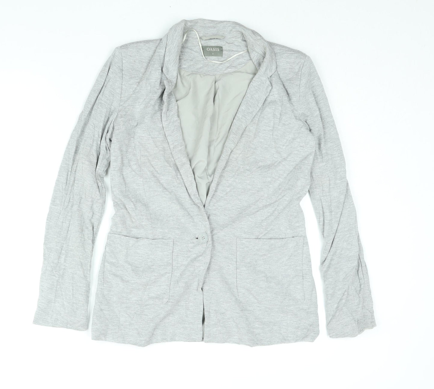 Oasis Womens Grey Jacket Blazer Size 8 Button