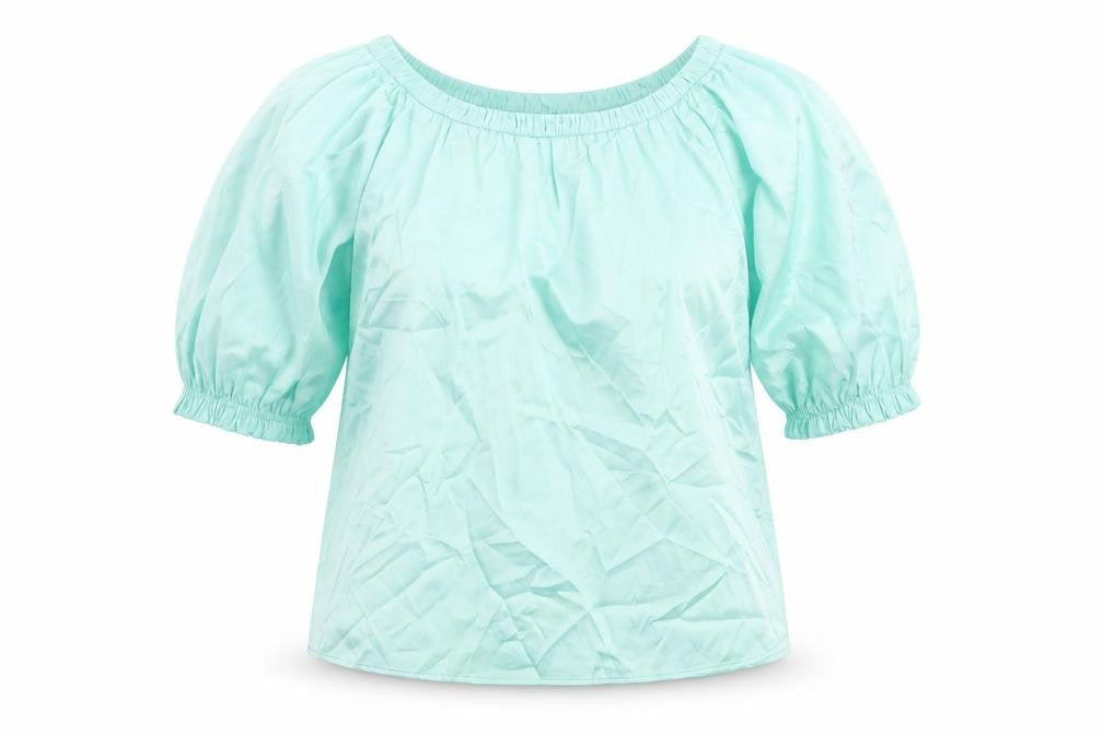 Marks & Spencer Womens Green Polyester Basic Blouse Size 6 Round Neck