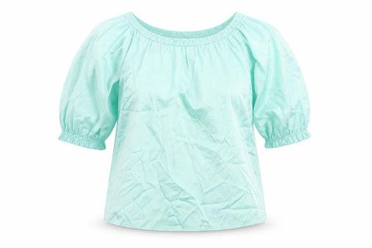 Marks and Spencer Womens Green Polyester Basic Blouse Size 6 Round Neck