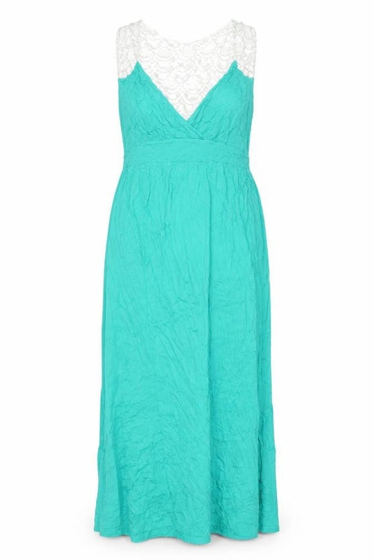 Next Womens Green Viscose Maxi Size 18 V-Neck Pullover - Lace Back