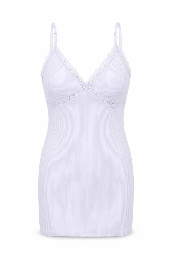 Divided by H&M Womens Purple Polyester Mini Size M V-Neck Pullover - Lace Trim Bow
