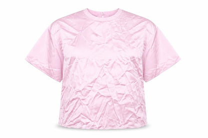 Zara Womens Pink Polyester Basic Blouse Size S Round Neck