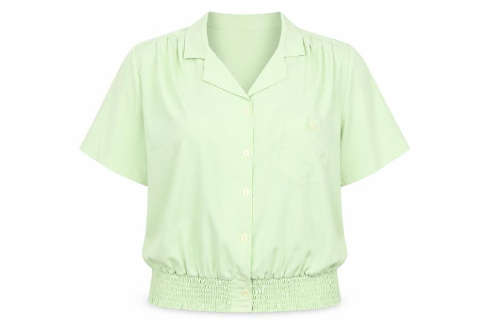 First Avenue Womens Green Polyester Basic Blouse Size 18 Collared - Vintage