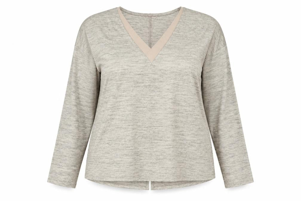 NEXT Womens Beige Polyester Basic Blouse Size 16 V-Neck