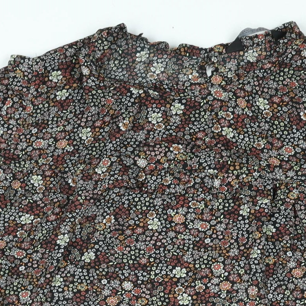 Dorothy Perkins Womens Multicoloured Floral Polyester Basic Blouse Size 20 Mock Neck - Frill