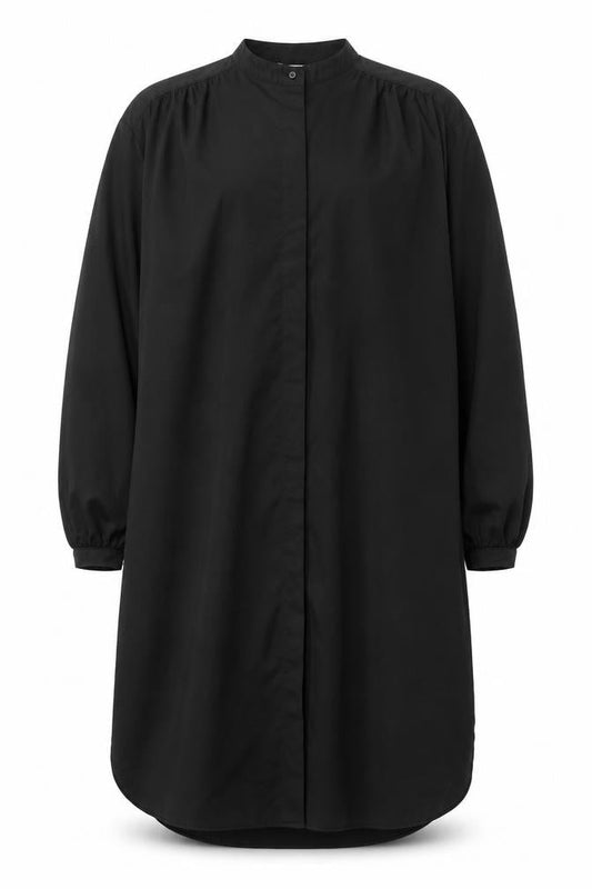 H&M Womens Black Polyester Shirt Dress Size S Round Neck Button