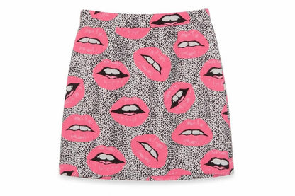 River Island Womens Pink Geometric Polyester A-Line Skirt Size 8 Zip