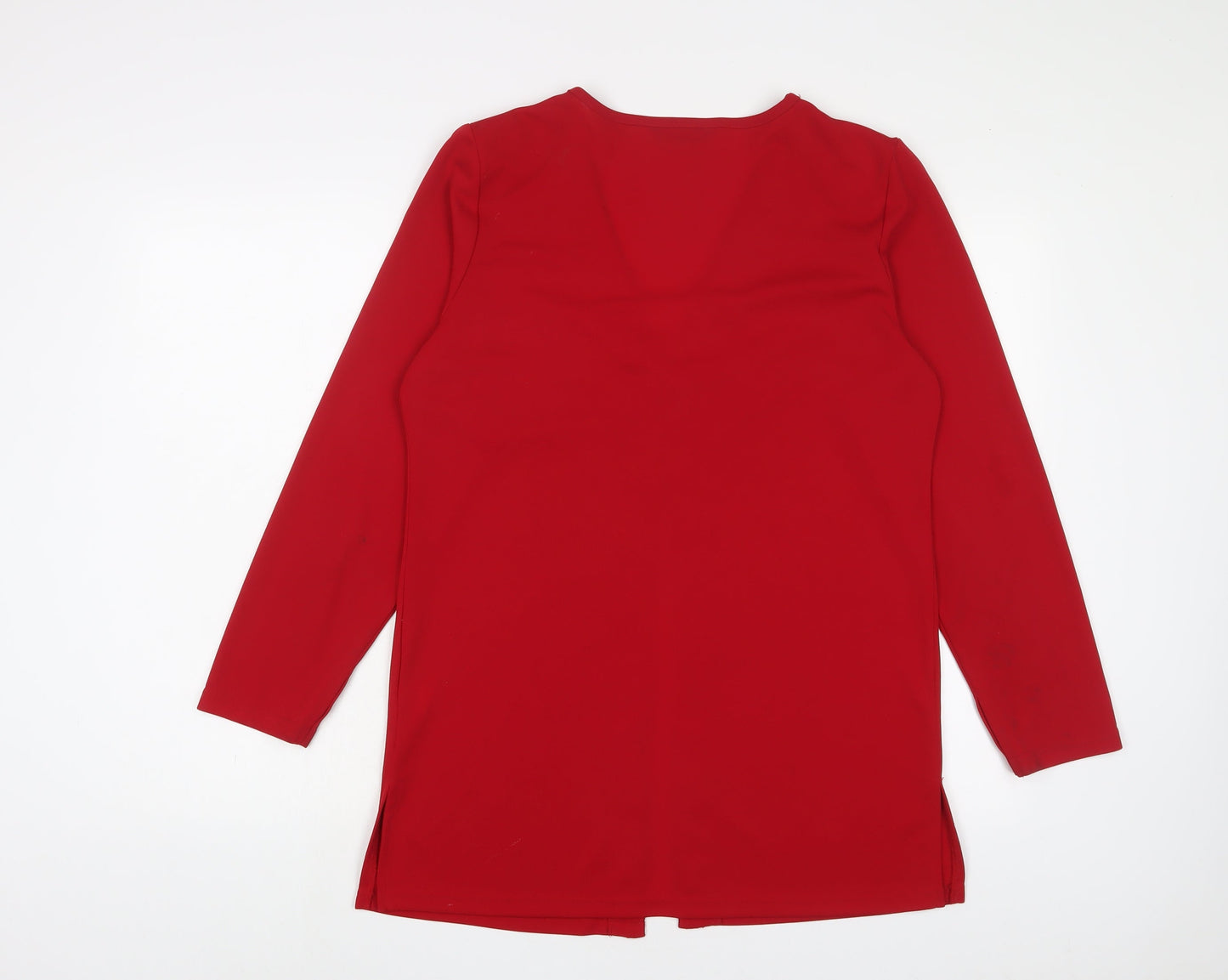 Sarah Hamilton Womens Red Jacket Blazer Size 14 Button - Beaded
