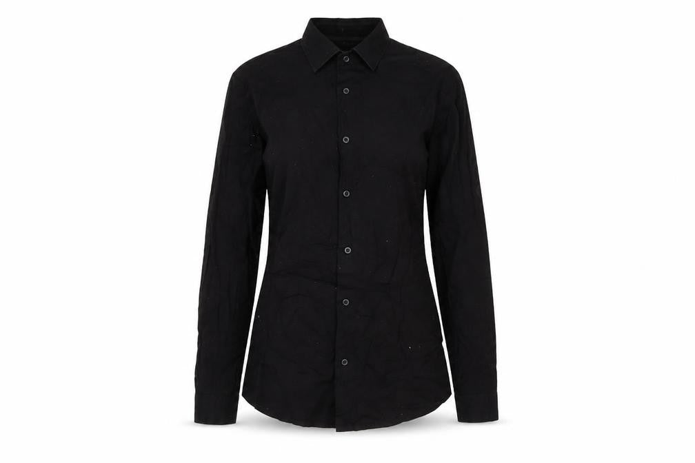OAKRIDGE Womens Black Cotton Basic Button-Up Size S Collared