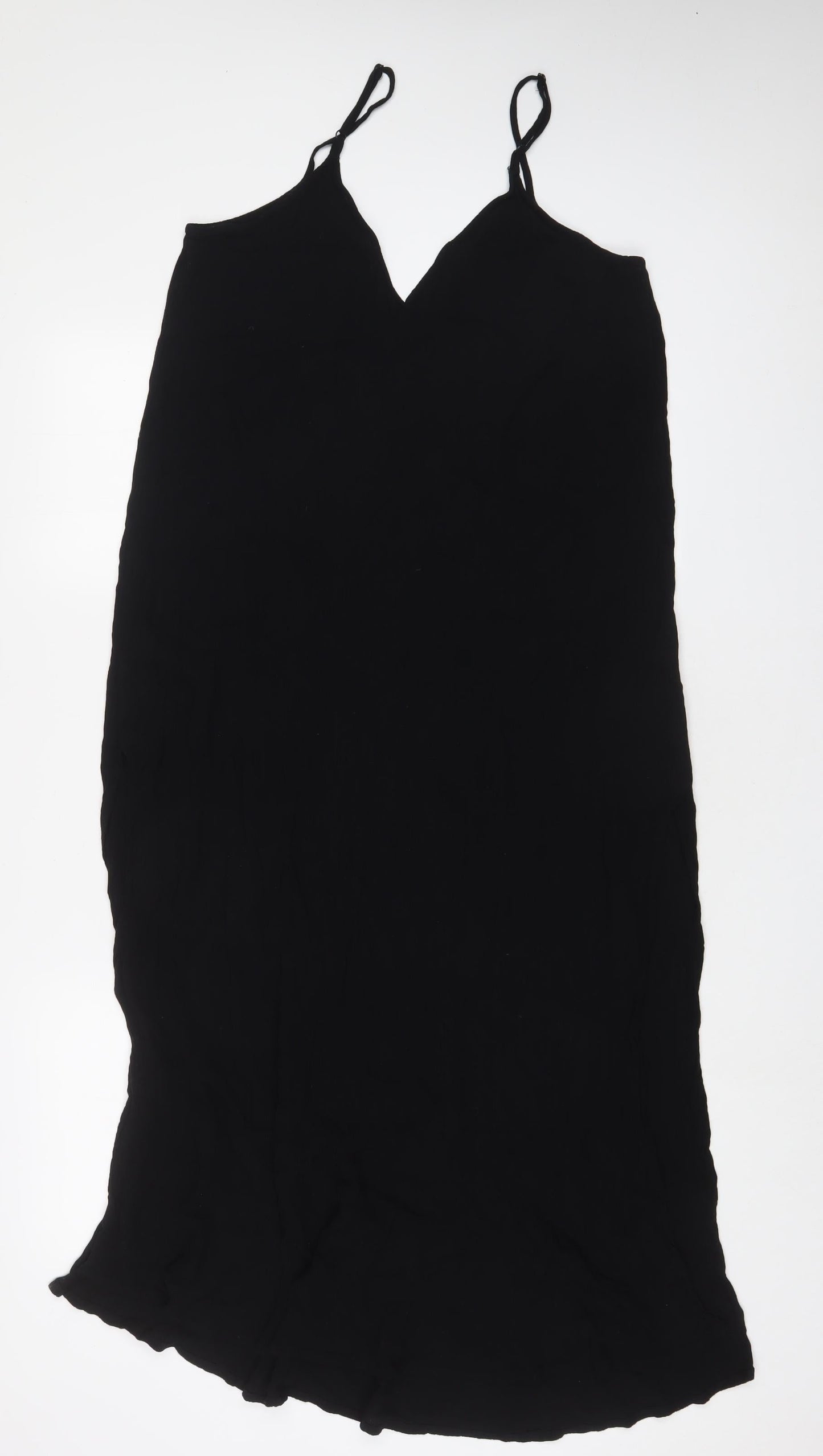 New Look Womens Black Viscose A-Line Size 18 V-Neck Pullover