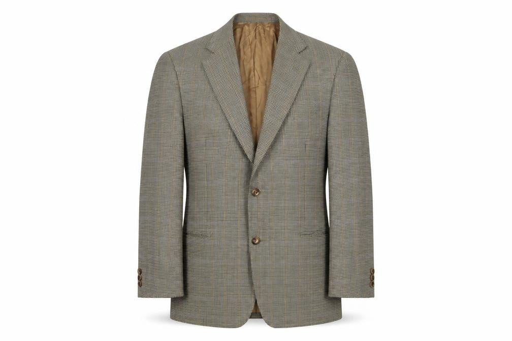 Marks & Spencer Mens Brown Plaid Wool Jacket Suit Jacket Size 42 Regular