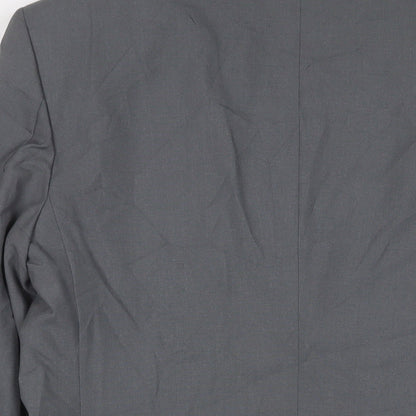 Brand and care label for Giorgio Armani men’s grey polyester jacket suit jacket, size 40, regular