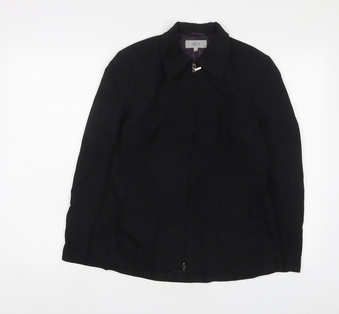 Marks and Spencer Womens Black Jacket Size 10 Zip