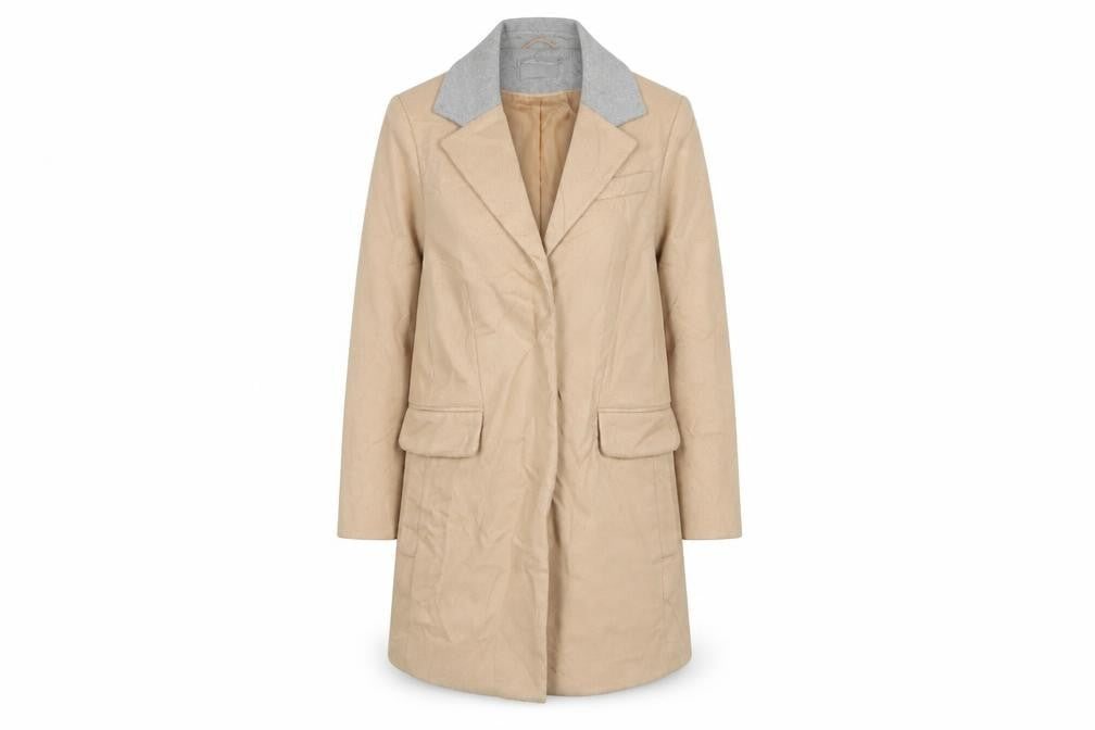 ASOS Womens Brown Overcoat Coat Size 8 Snap