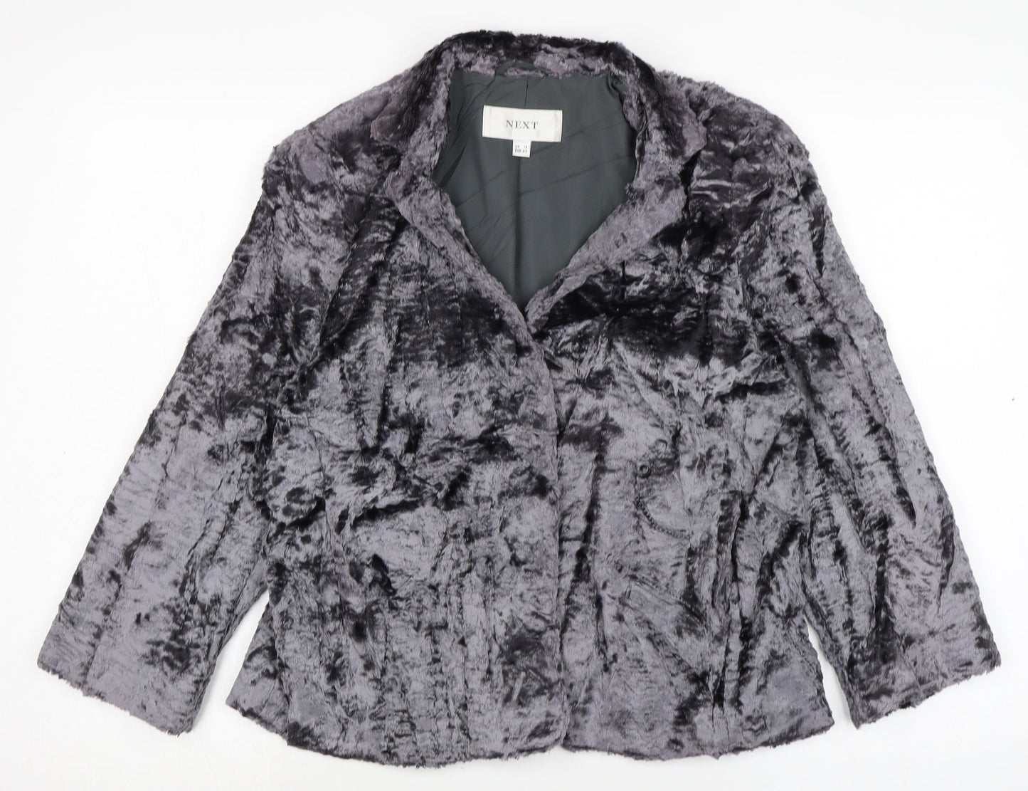 NEXT Womens Grey Jacket Size 14 Snap