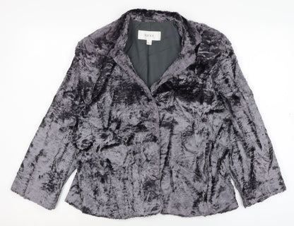 Next Womens Grey Jacket Size 14 Snap