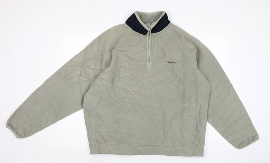 Pepe Jeans Womens Green Polyester Pullover Sweatshirt Size L