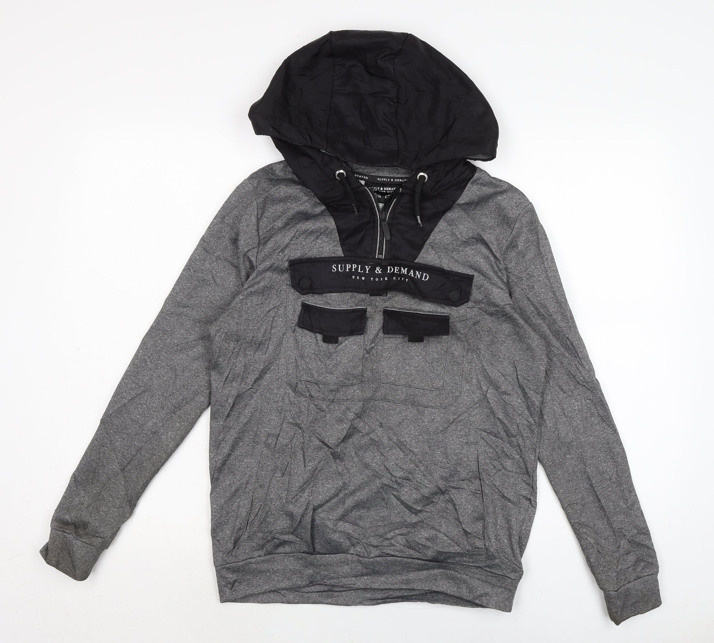 Supply & Demand Co. Boys Grey Polyester Pullover Sweatshirt Size 13-14 Years