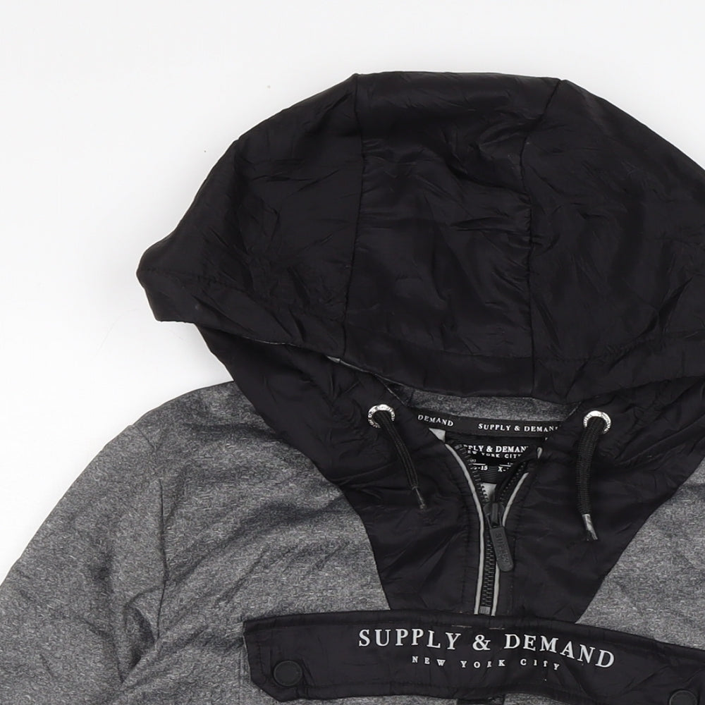 Supply & Demand Co. Boys Grey Polyester Pullover Sweatshirt Size 13-14 Years