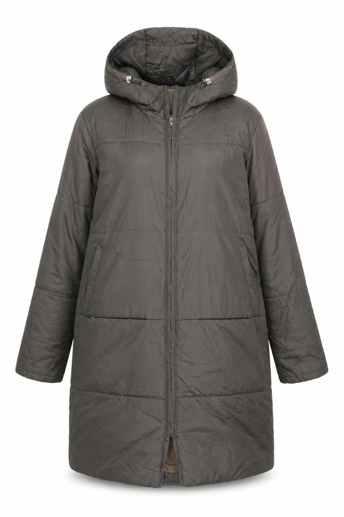 Trussardi Jeans Womens Brown Quilted Coat Size 14 Zip