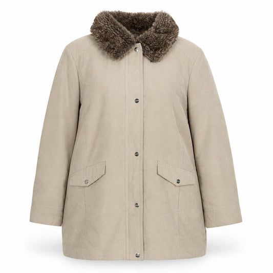EWM Womens Beige Overcoat Coat Size 20 Zip