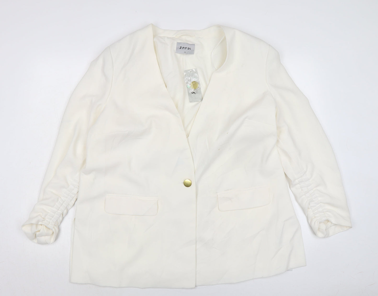 Soon Womens Ivory Jacket Size 20 Button